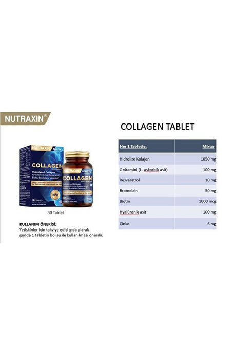 Hydrolyzed Collagen Tablets - 30 Tablets x 2 Pack - TryAladdin