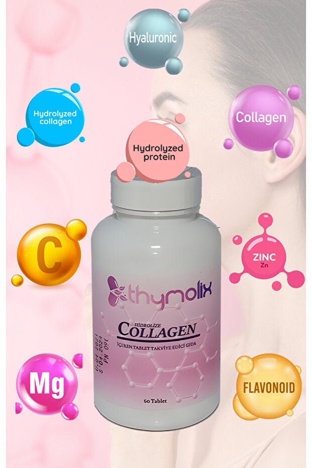 Hydrolyzed Collagen Tablets - Type 1 & 3, Vitamin C, 60 Tablets - TryAladdin