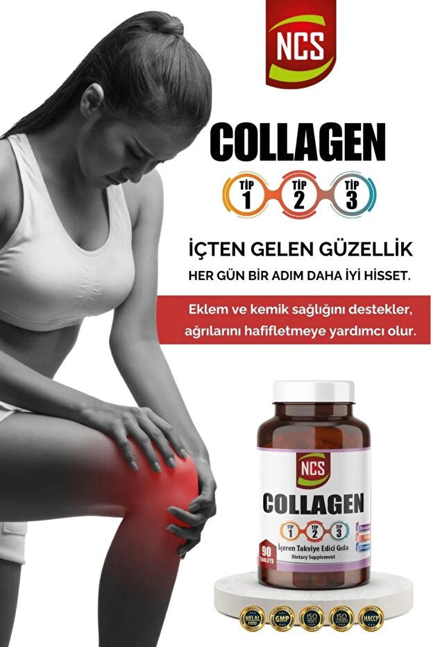 Hydrolyzed Collagen Type 1 - 2 - 3 with Vitamin C & Glutathione - 90 Tablets - TryAladdin