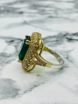 Handmade 925 Sterling Silver Emerald Ring | Vintage Style Women's Jewelry Gift