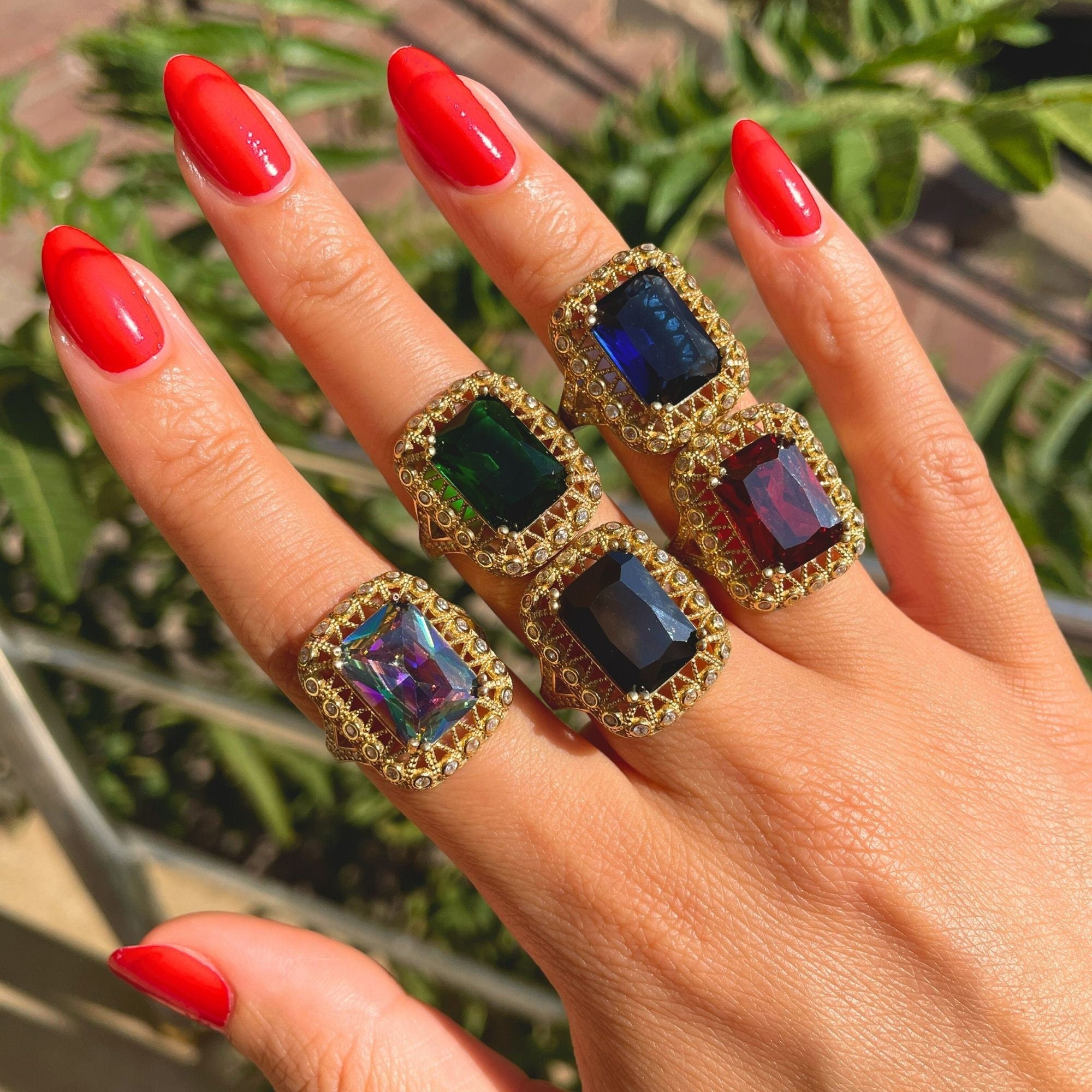 Handmade 925 Sterling Silver Emerald Ring | Vintage Style Women's Jewelry Gift