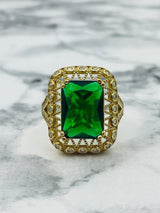 Handmade 925 Sterling Silver Emerald Ring | Vintage Style Women's Jewelry Gift