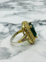 Handmade 925 Sterling Silver Emerald Ring | Vintage Style Women's Jewelry Gift