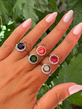 Handmade 925 Sterling Silver Oval Sapphire Ring | Turkish Design Women's Engagement & Gift