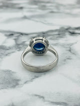 Handmade 925 Sterling Silver Oval Sapphire Ring | Turkish Design Women's Engagement & Gift