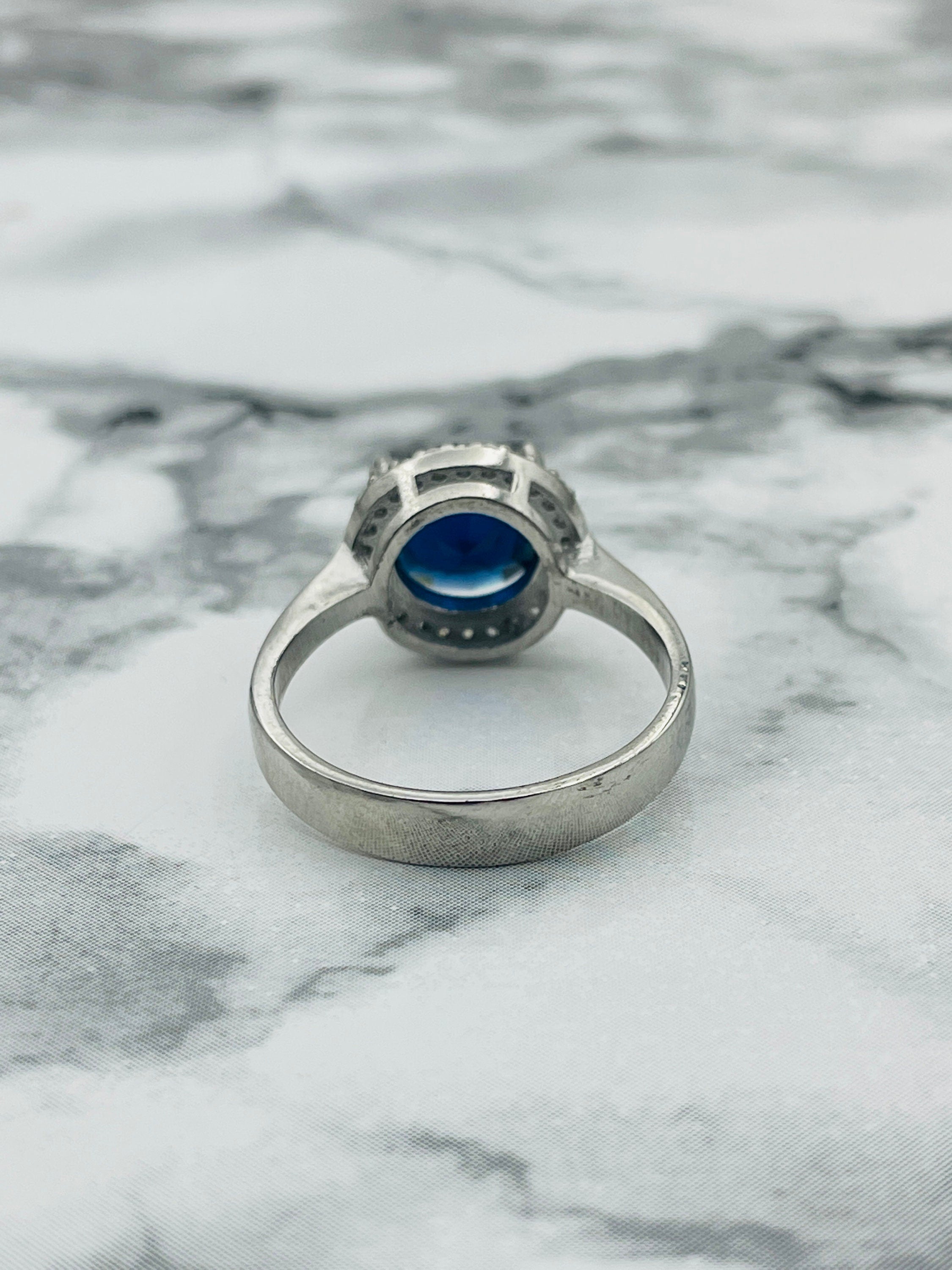 Handmade 925 Sterling Silver Oval Sapphire Ring | Turkish Design Women's Engagement & Gift