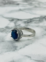 Handmade 925 Sterling Silver Oval Sapphire Ring | Turkish Design Women's Engagement & Gift