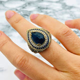 Exquisite Ottoman Sapphire Jewelry Set | Handmade 925 Sterling Silver | Turkish Heritage Collection