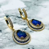 Exquisite Ottoman Sapphire Jewelry Set | Handmade 925 Sterling Silver | Turkish Heritage Collection