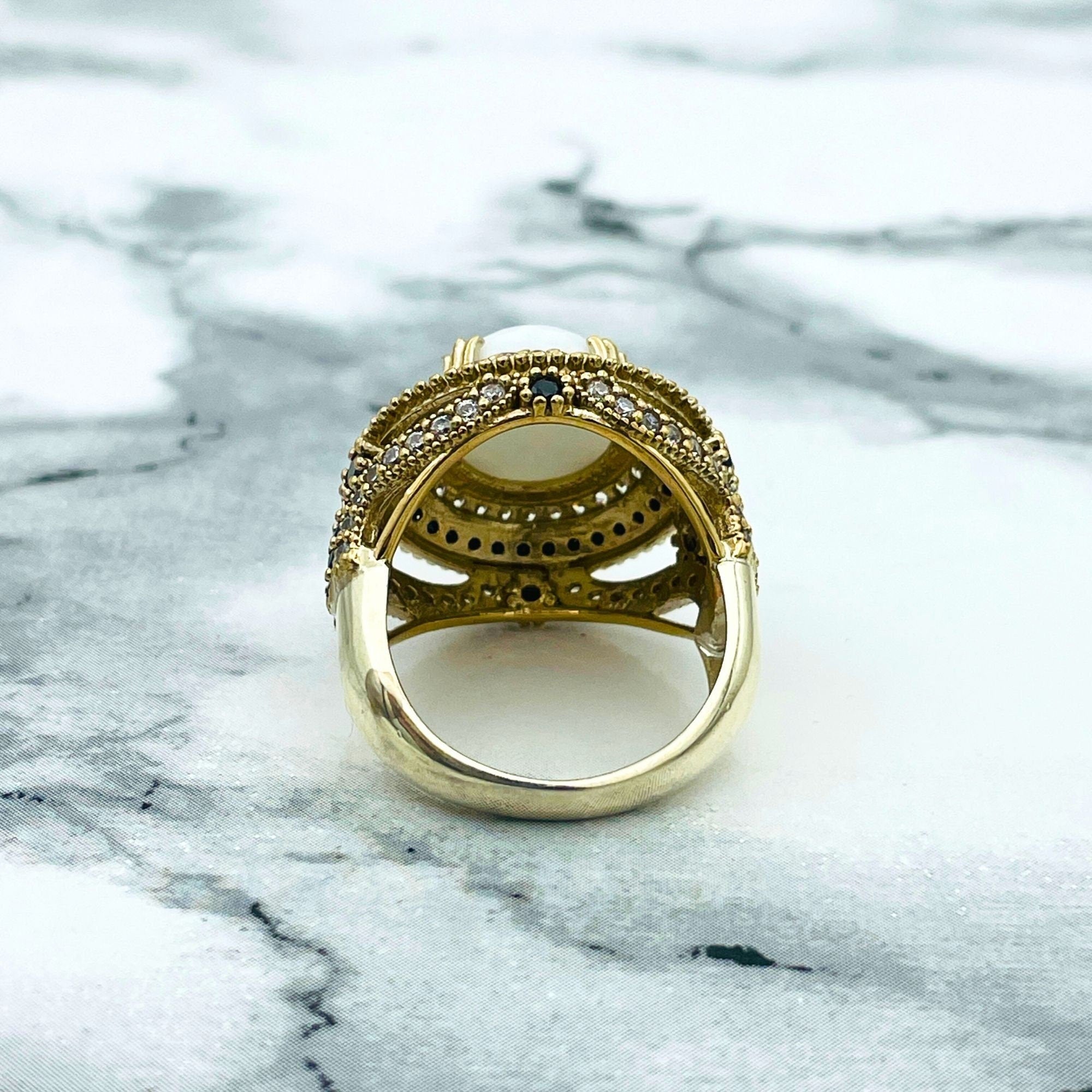 Handmade White Agate Ottoman Style 925 Sterling Silver Jewelry Set - Turkish Heirloom Necklace, Ring, Earrings & Bracelet