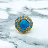 Exquisite Ottoman Turquoise 925 Sterling Silver Jewelry Set | Handmade Necklace, Ring, Earrings | Authentic Turkish Craftsmanship