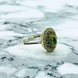 Handmade Ottoman Style Sterling Silver Ring with Emerald | Turkish Artisan Jewelry for Women