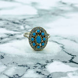 Handmade Turkish Sterling Silver Turquoise Ring - Exquisite Ottoman Style Women's Jewelry