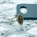 Turkish Handmade Marquise Sapphire Silver Ring - Ottoman Style Women's Jewelry