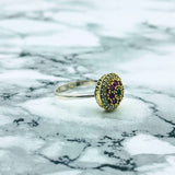 Exquisite Turkish Handmade Ottoman Silver Ring | Ruby & Emerald Gemstones | Unique Women's Statement Jewelry