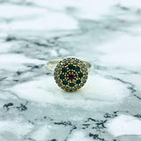 Turkish Handmade Emerald Sterling Silver Ring - Ottoman Style Women's Jewelry