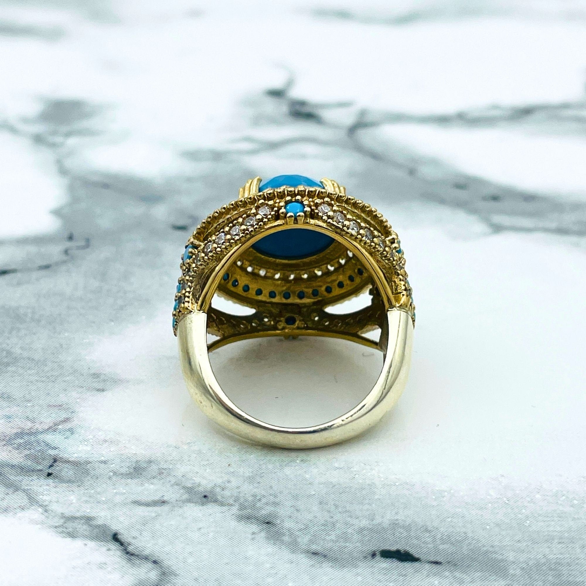 Exquisite Ottoman Turquoise 925 Sterling Silver Jewelry Set | Handmade Necklace, Ring, Earrings | Authentic Turkish Craftsmanship