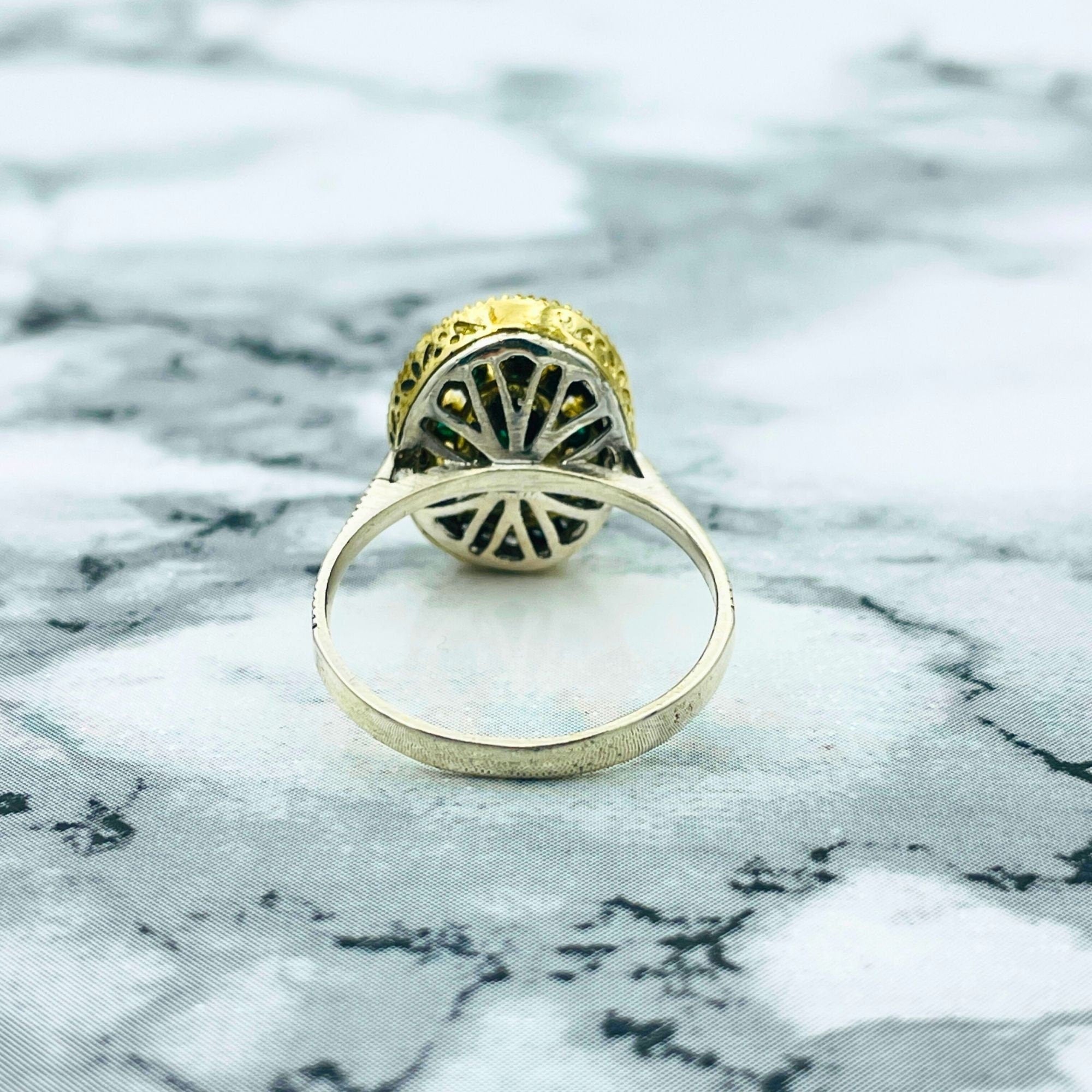 Handmade Ottoman Style Sterling Silver Ring with Emerald | Turkish Artisan Jewelry for Women