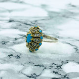 Authentic Turkish Handmade Sterling Silver Turquoise Ottoman Ring for Women