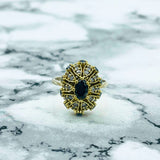 Exquisite Handmade Turkish Sterling Silver Black Onyx Ring | Ottoman Style Women's Statement Jewelry