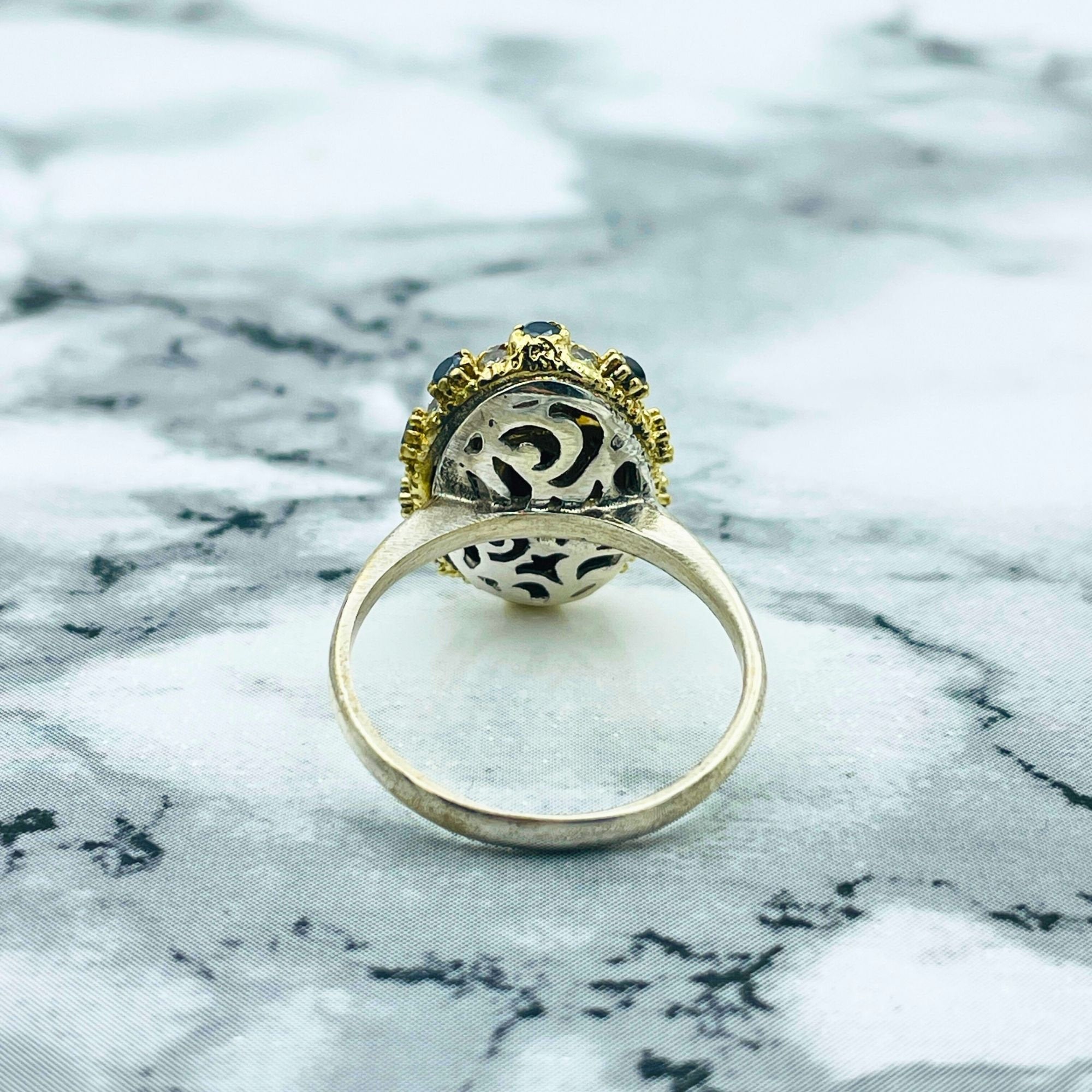 Exquisite Handmade Turkish Sterling Silver Black Onyx Ring | Ottoman Style Women's Statement Jewelry