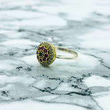 Exquisite Turkish Handmade Ottoman Silver Ring | Ruby & Emerald Gemstones | Unique Women's Statement Jewelry