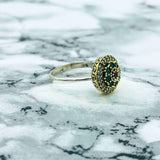 Turkish Handmade Emerald Sterling Silver Ring - Ottoman Style Women's Jewelry