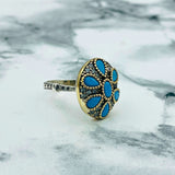 Authentic Turkish Sterling Silver Turquoise Ring | Ottoman Handmade Women's Statement Jewelry