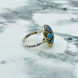 Authentic Turkish Sterling Silver Turquoise Ring | Ottoman Handmade Women's Statement Jewelry