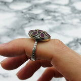 Exquisite Turkish Ottoman Ruby Ring – Handmade Sterling Silver Statement Jewelry for Women