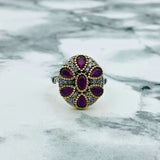 Exquisite Turkish Ottoman Ruby Ring – Handmade Sterling Silver Statement Jewelry for Women