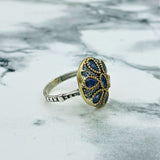 Turkish Handmade Amethyst Sterling Silver Ring for Women, Ottoman Design Jewelry Gift