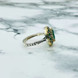 Exquisite Turkish Handmade Emerald Ring | 925 Sterling Silver Floral Design | Ottoman Inspired Women's Jewelry