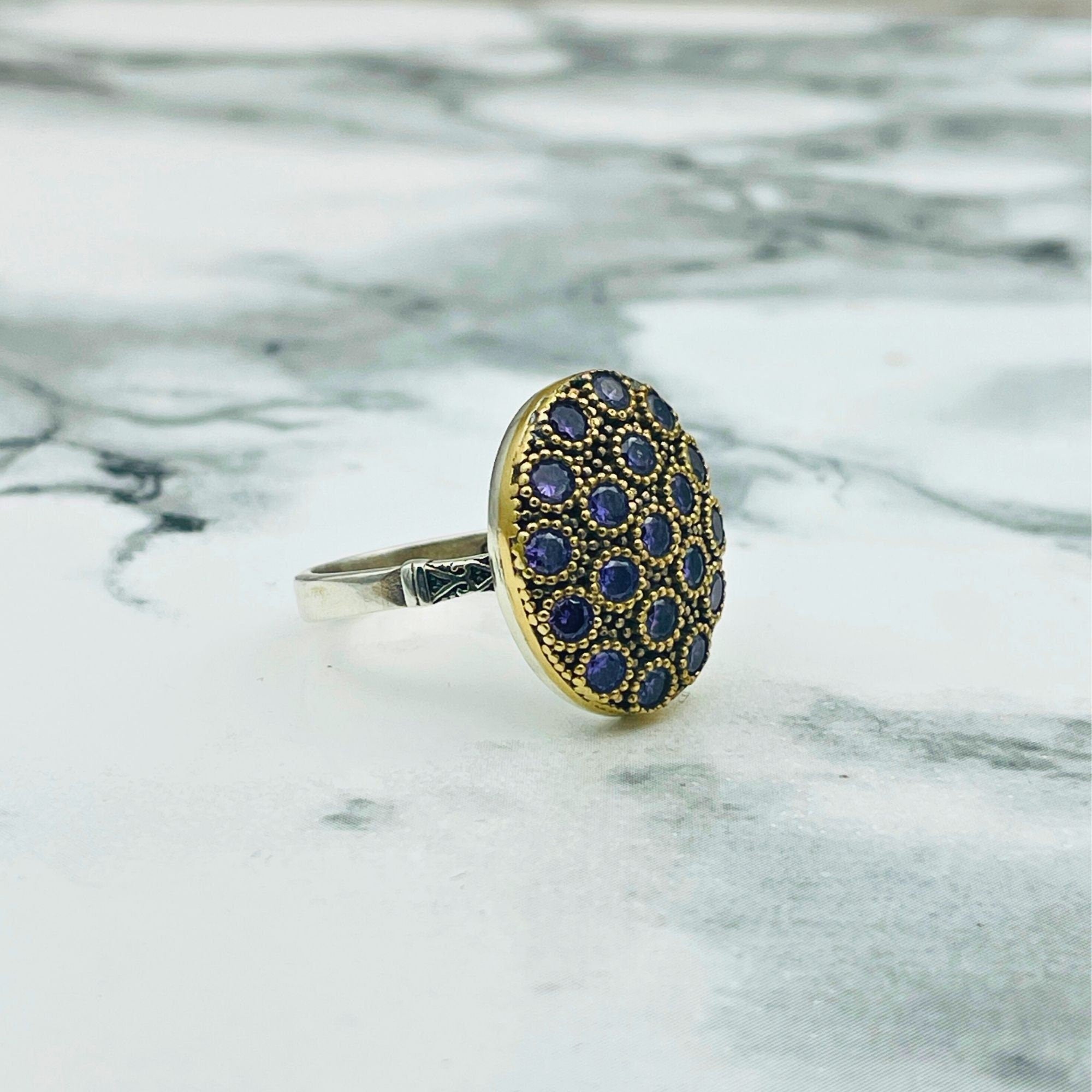 Handcrafted Turkish Sterling Silver Amethyst Ring | Ottoman Inspired Women's Jewelry Gift