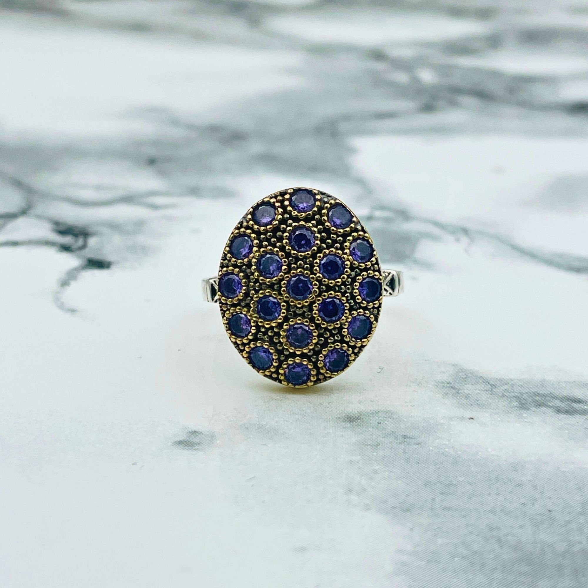 Handcrafted Turkish Sterling Silver Amethyst Ring | Ottoman Inspired Women's Jewelry Gift