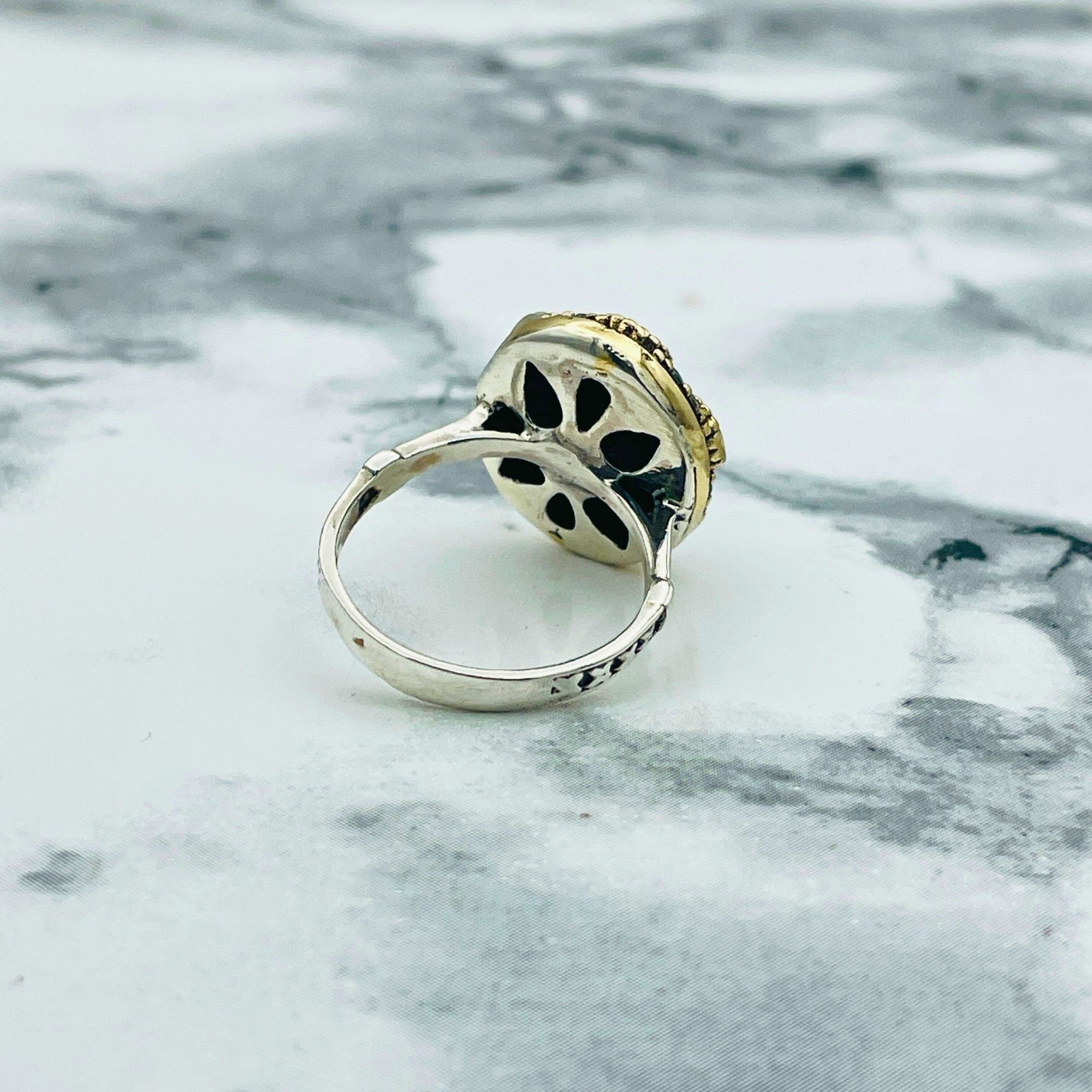 Authentic Turkish Sterling Silver Turquoise Ring | Ottoman Handmade Women's Statement Jewelry