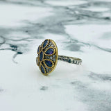 Turkish Handmade Amethyst Sterling Silver Ring for Women, Ottoman Design Jewelry Gift