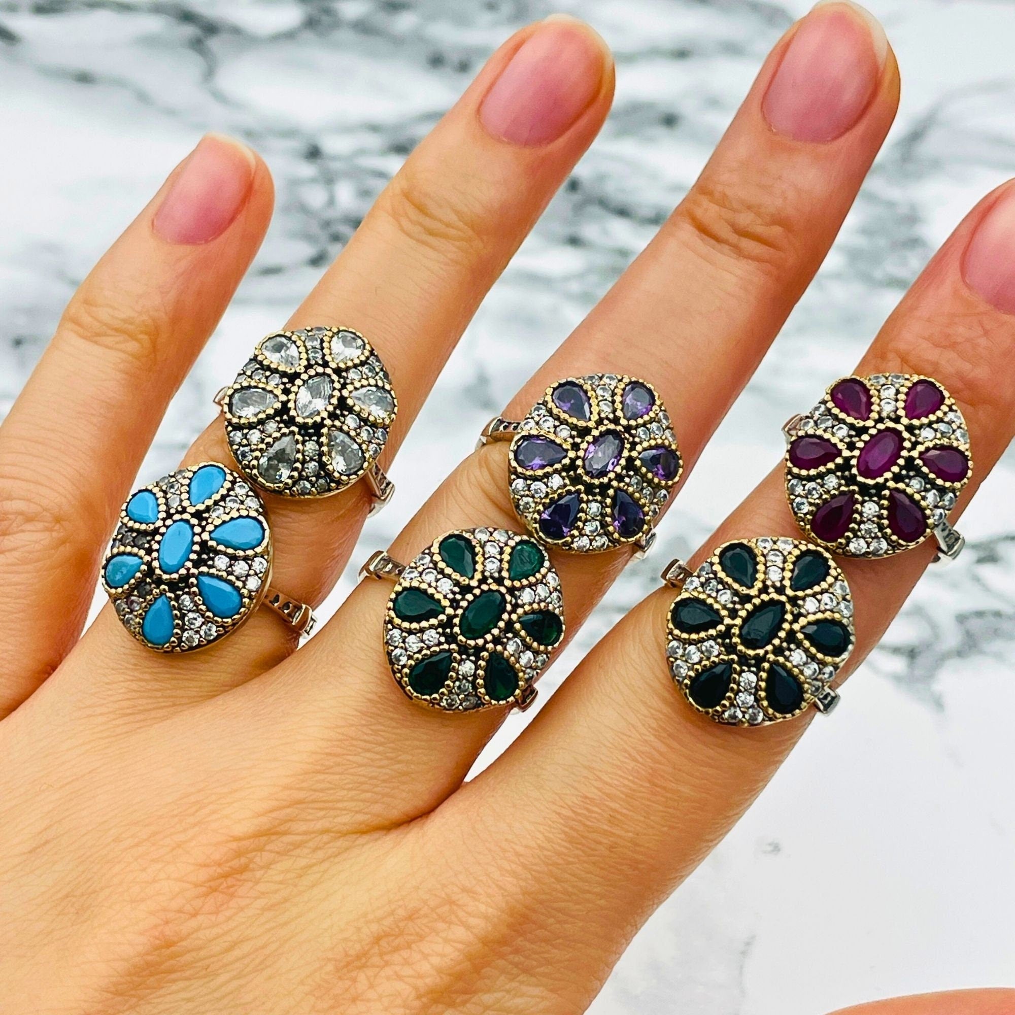 Exquisite Turkish Ottoman Ruby Ring – Handmade Sterling Silver Statement Jewelry for Women