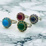 Exquisite Turkish Handmade Emerald Ring | 925 Sterling Silver Floral Design | Ottoman Inspired Women's Jewelry