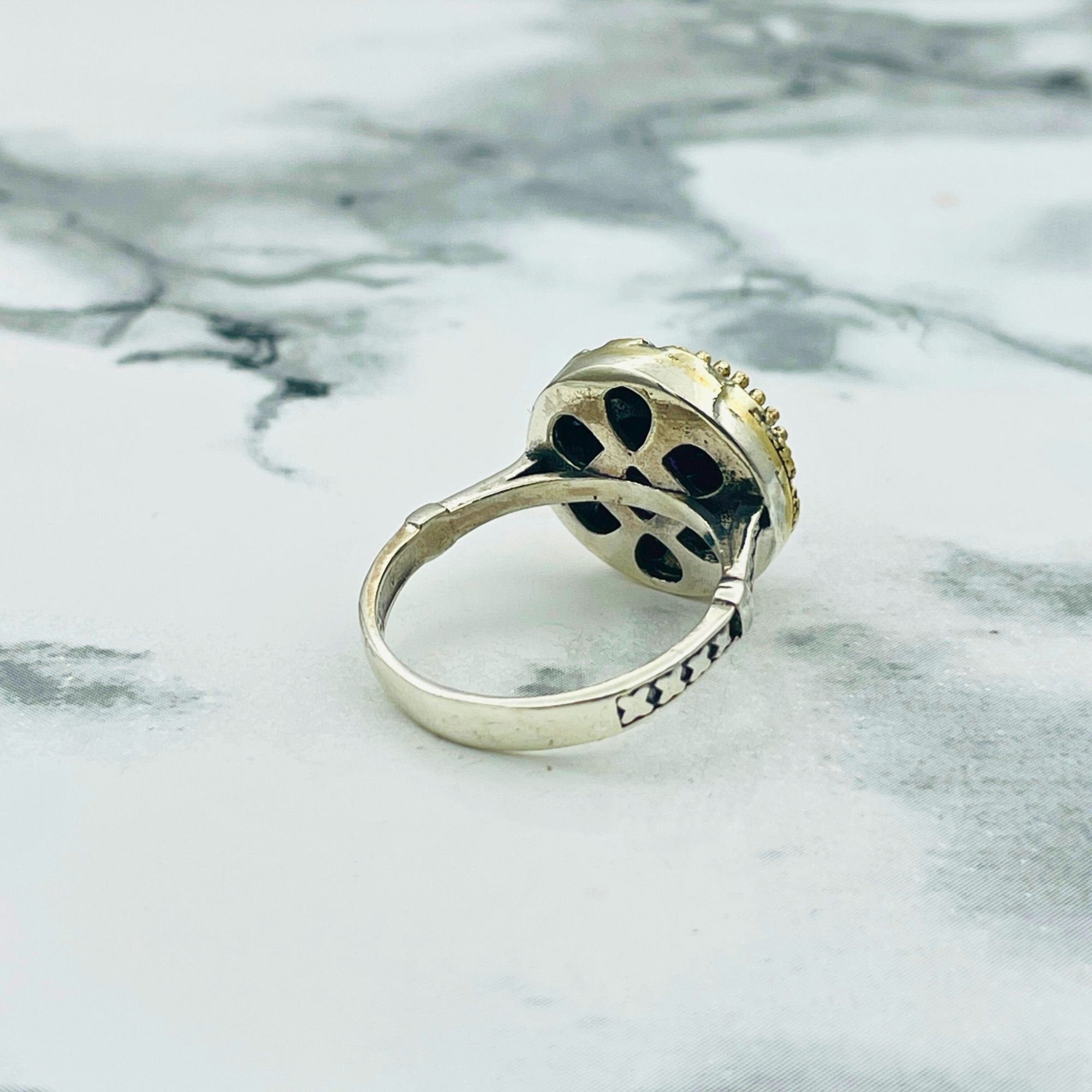 Handmade Turkish Amethyst 925 Sterling Silver Ring | Ottoman Floral Design