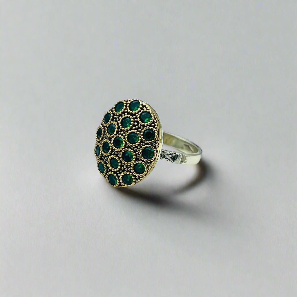 Istanbul Jewelry | Emerald Ottoman Style Handmade Silver Ring