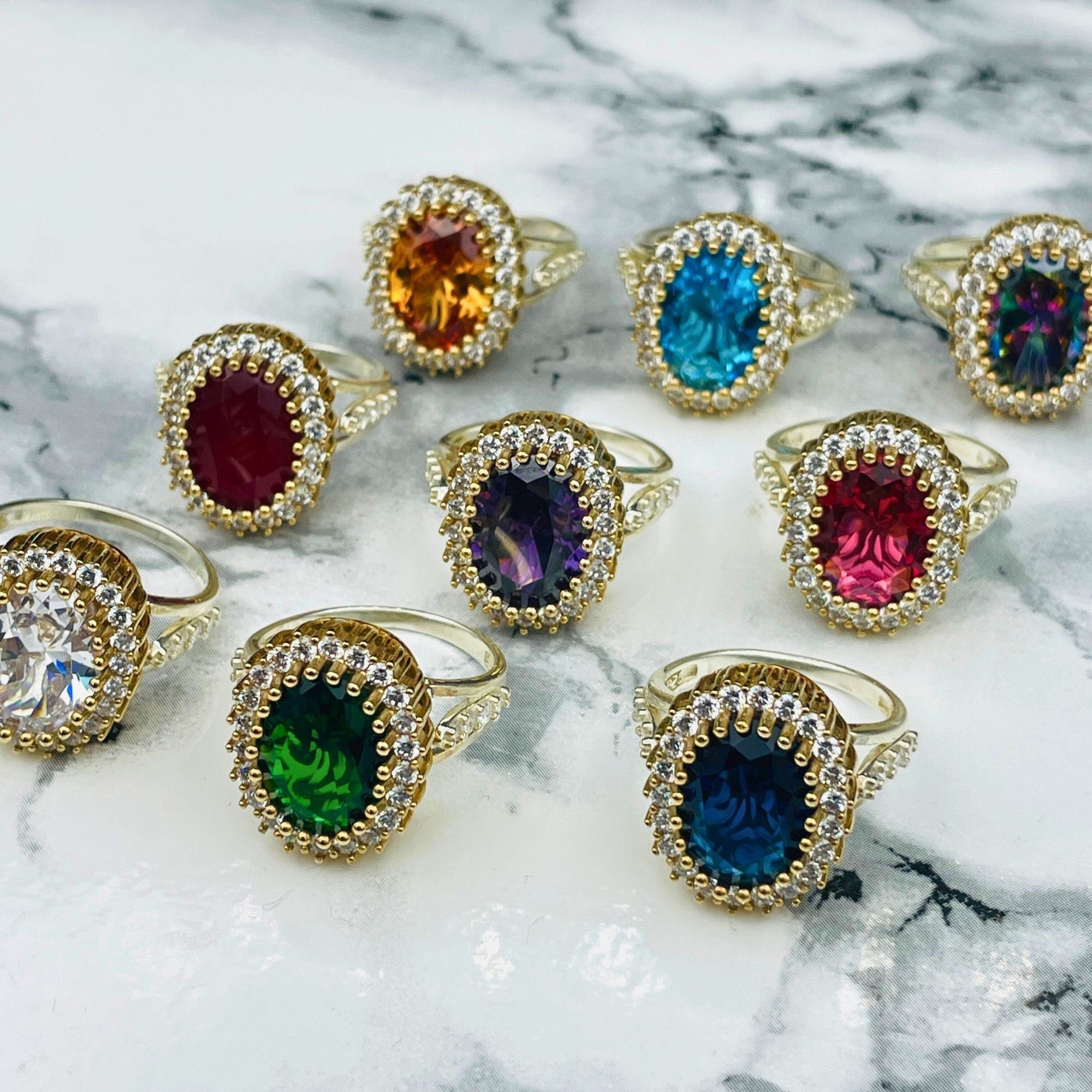 Handmade Turkish Vintage 925 Sterling Silver Aquamarine Ring for Women