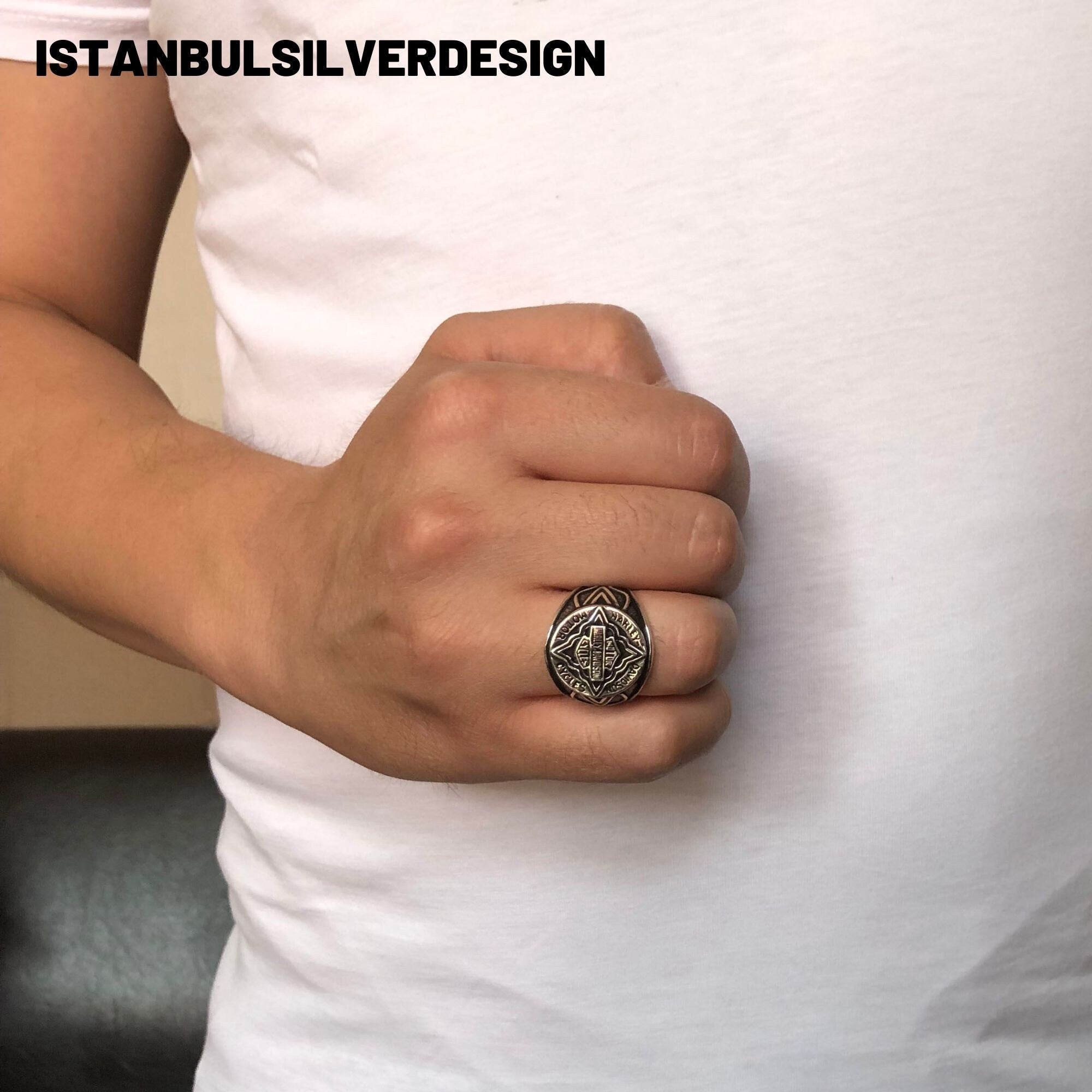 خاتم هارلي ديفيدسون من الفضة الإسترلينية 925K