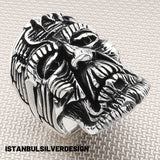 Unique Frankenstein Sterling Silver Ring - Handcrafted 925 Silver Biker & Edgy Gothic Jewelry for Men & Women
