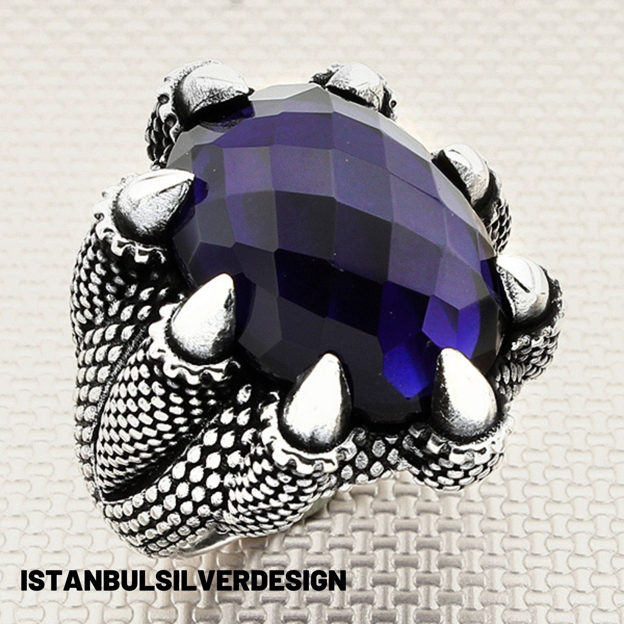 Red Zircon Stone Men's Ring