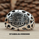 925 Sterling Silver Biker Style Ring - Motorcycle Enthusiast Jewelry for Men & Women