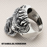 Unique Frankenstein Sterling Silver Ring - Handcrafted 925 Silver Biker & Edgy Gothic Jewelry for Men & Women
