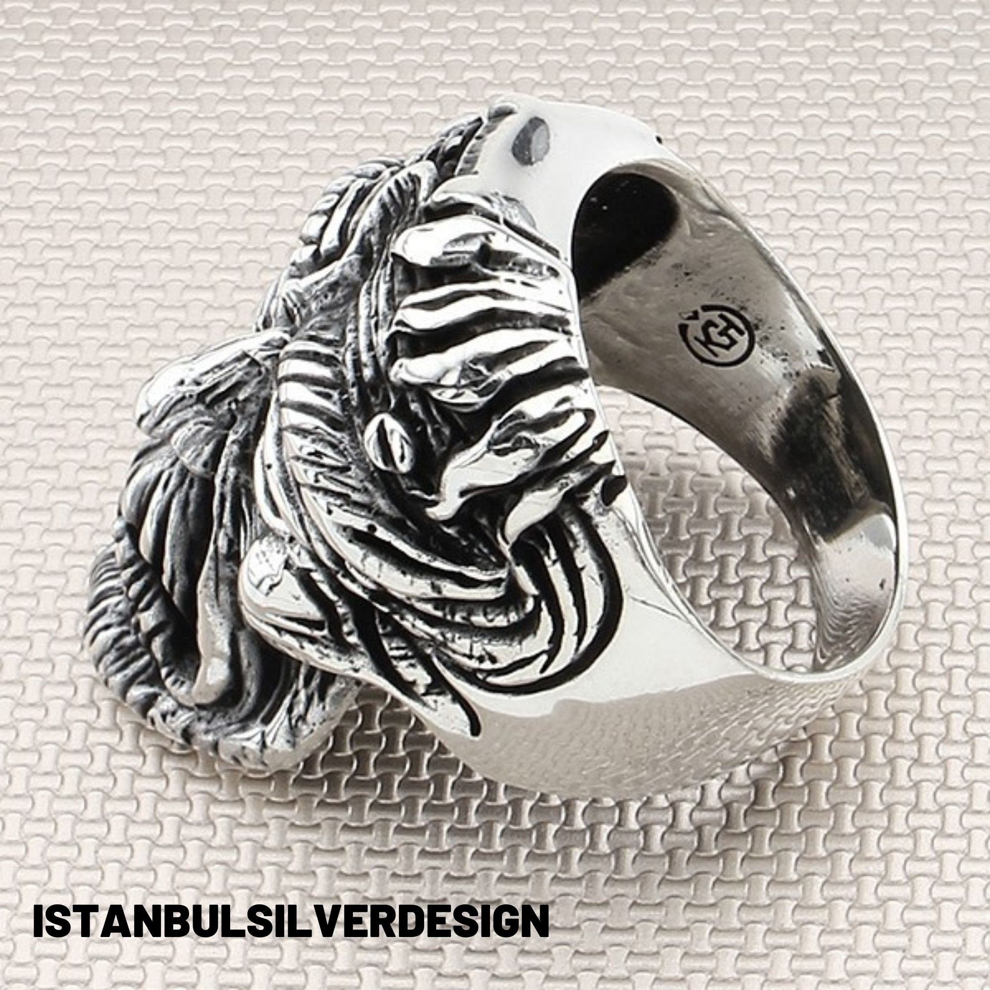 Unique Frankenstein Sterling Silver Ring - Handcrafted 925 Silver Biker & Edgy Gothic Jewelry for Men & Women