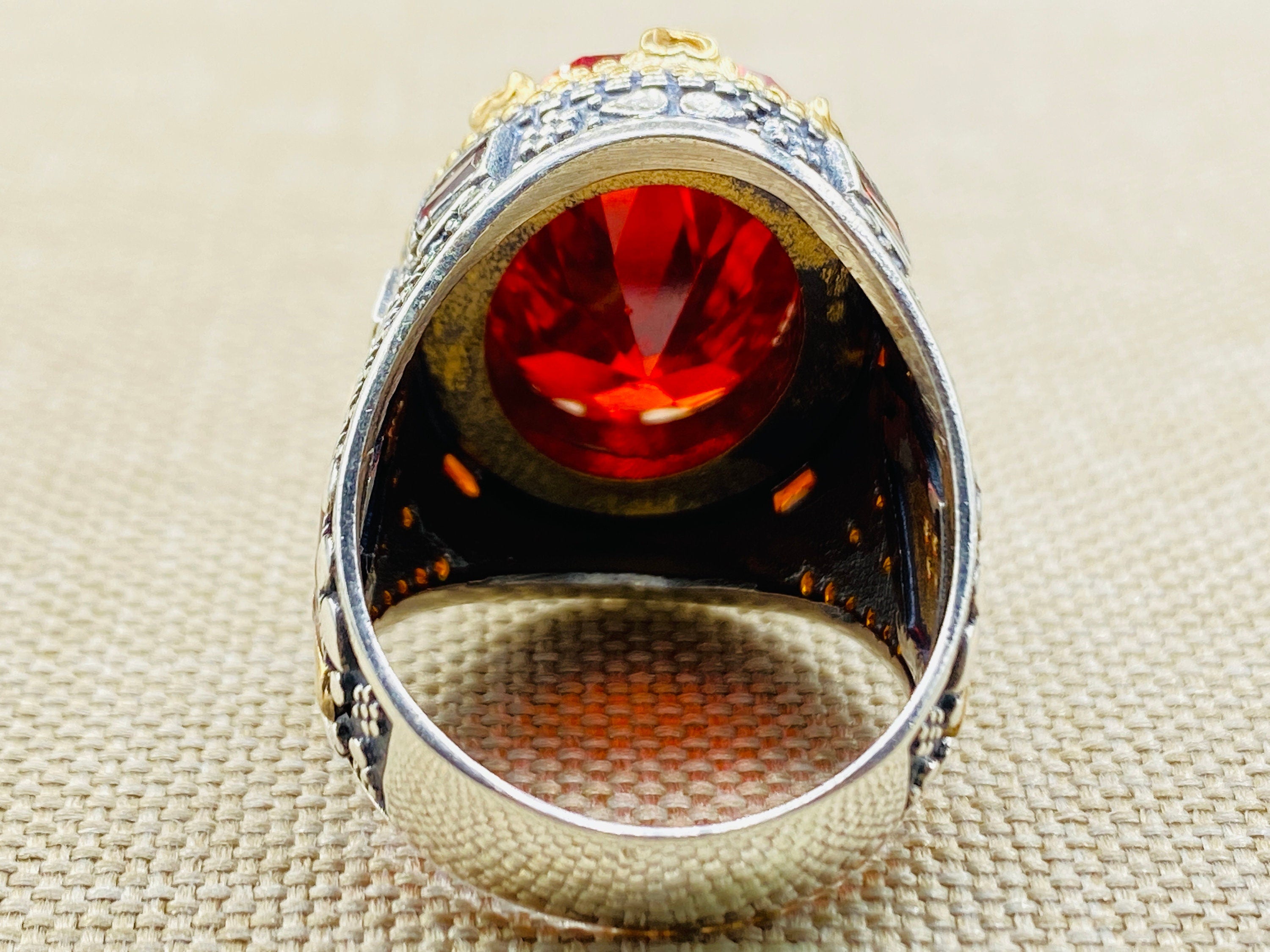 Red Ruby Stone Men's Ring