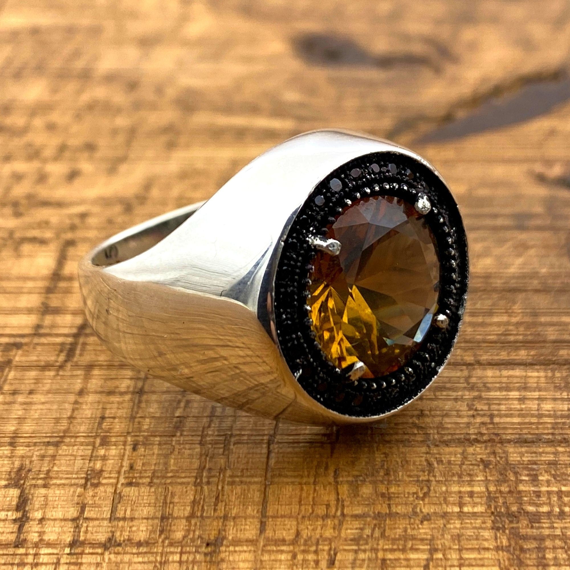 Bague en argent sterling pour homme avec pierre précieuse turque Zultanite à changement de couleur - Bijoux faits main